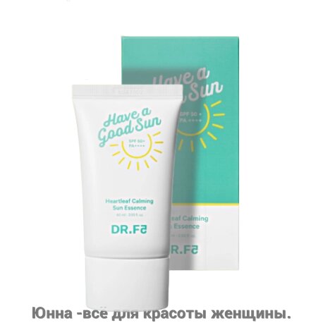 DR. F5 HEARTLEAF CALMING SUN ESSENCE SPF50+ PA++++ Смягчающая солнцезащитная эссенция Хартлиф SPF50+ PA++++ от компании Юнна -всё для красоты женщины. - фото 1