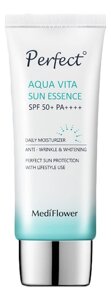 MEDI FLOWER Увлажняющая солнцезащитная эссенция Perfect Aqua Vita Sun Essence SPF50+ PA++++ 50мл в Москве от компании Юнна -всё для красоты женщины.