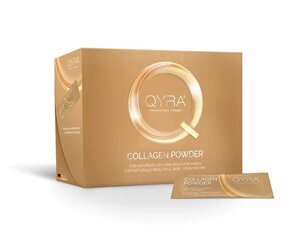Питьевой коллаген кюра QYRA в порошке 3.1 гр 30 пакетиков (саше) со вкусом апельсина / Qyra Collagen Powder германия