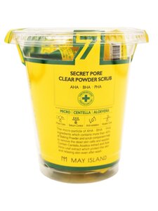 May Island Скраб для лица кислотный очищающий - Secret pore clear powder scrub, 12шт* 5г