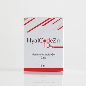 Биоревитализант HyalCode Zn 1,0% гиалуроновая кислота 1000–1200 кДа (1,0%), хлорид цинка 1 фл. (5 мл)