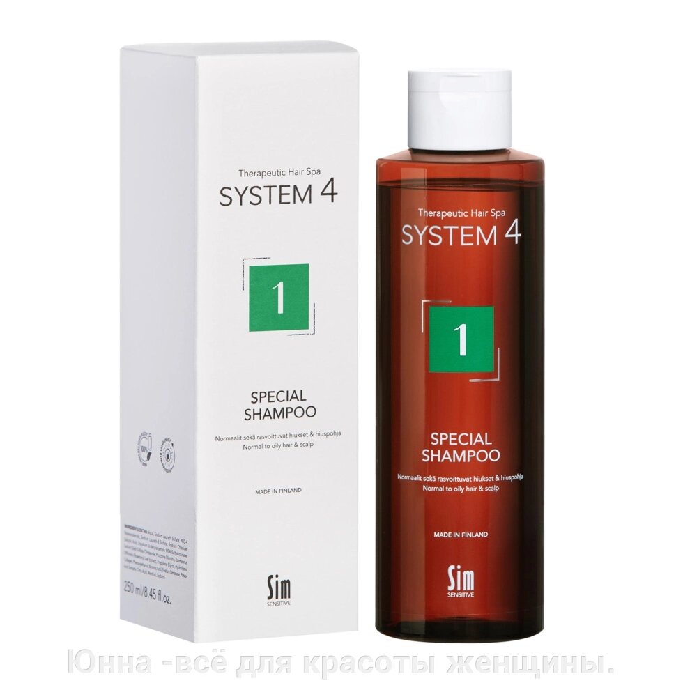 System 4 Терапевтический шампунь №1 для нормальной и жирной кожи головы 75мл от компании Юнна -всё для красоты женщины. - фото 1