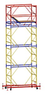 Вышка-тура ВСР-1 ( высота - 5.1 м, габариты площадки 1,6м х 0,7м, нагрузка - 250кг)