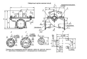 Насосы 1Д 315-71б - двухстороннего входа горизонтальные для воды