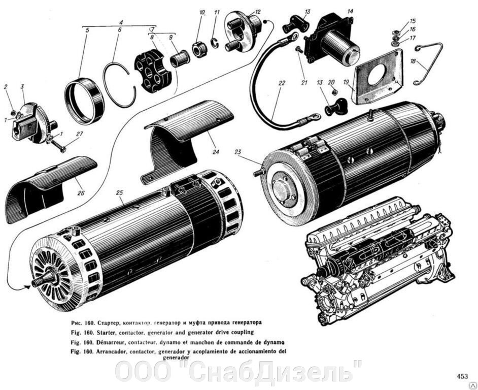 Стартер двигателя СТ-723 от компании ООО "СнабДизель" - фото 1