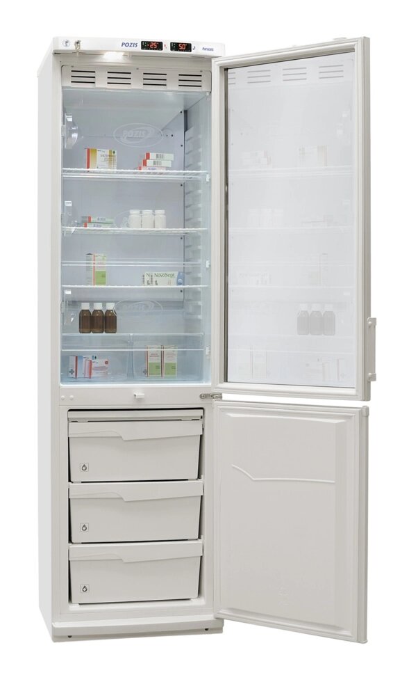 Холодильник лабораторный ХЛ-340 Позис (двери стекло и металл) от компании Магазин медтехники "Будьте Здоровы" г. Барнаул, ул Панфиловцев 4-в. - фото 1