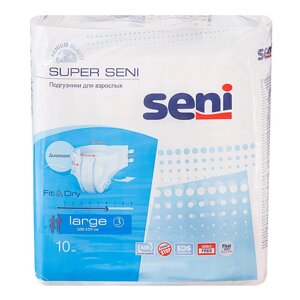 Подгузники для взрослых Super Seni Air № 3 большие 100-150 см (10 шт)