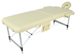 Массажный стол 2-секционный переносной Med-Mos JFAL01A на алюминиевой раме бежевый