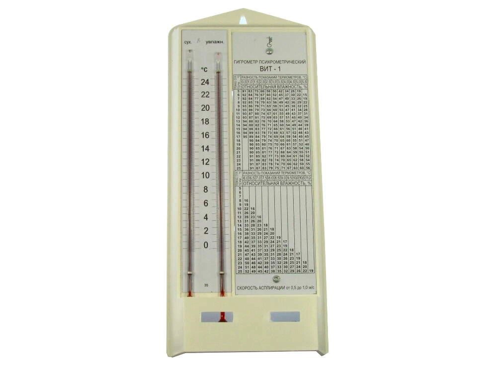 Термометр-гигрометр  психрометрический ВИТ-1 (от 0 до +25 °С) от компании Магазин медтехники "Будьте Здоровы" г. Барнаул, ул Панфиловцев 4-в. - фото 1