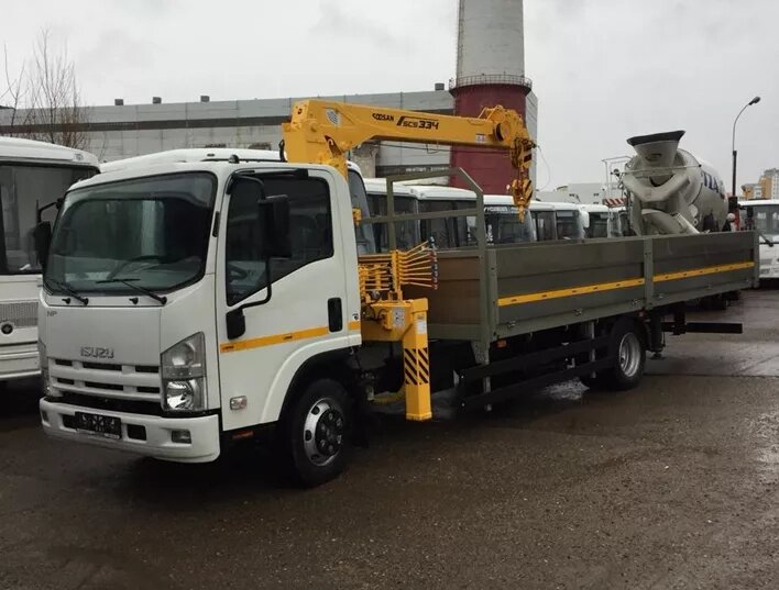 КМУ ISUZU NPR75LM-503 (Евро-5) + КМУ Soosan SCS334 Std, борт алюминий 6.2*2.55*0.6м. от компании Компания СИМ-авто - фото 1