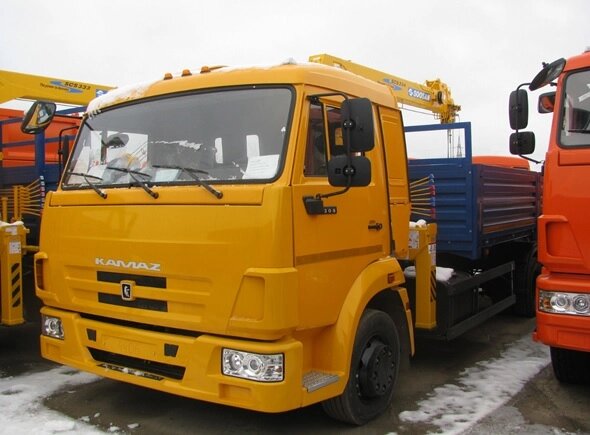 КМУ КАМАЗ 4308-3063-69 (Евро-5) + КМУ SOOSAN SCS334 нижн. упр + борт сталь 6,2м. от компании Компания СИМ-авто - фото 1