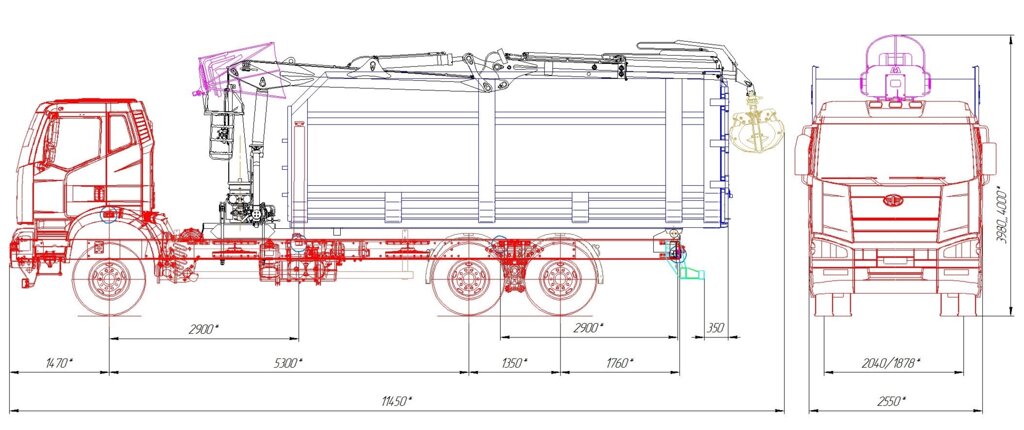 КМУ Ломовоз FAW 3250 (6*4, Евро-5), кузов 32 куб., Р97-04М, захват ГЛ-6М от компании Компания СИМ-авто - фото 1