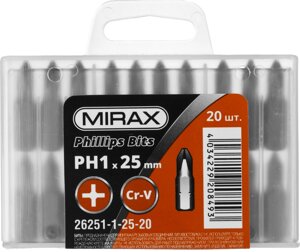 Биты MIRAX PH 1, 25 мм, 20 шт