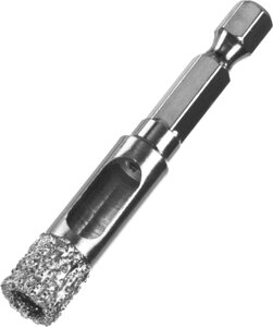Cверло вакуумное алмазное трубчатое для дрели (HEX 1/4″d 10 по керамограниту ЗУБР