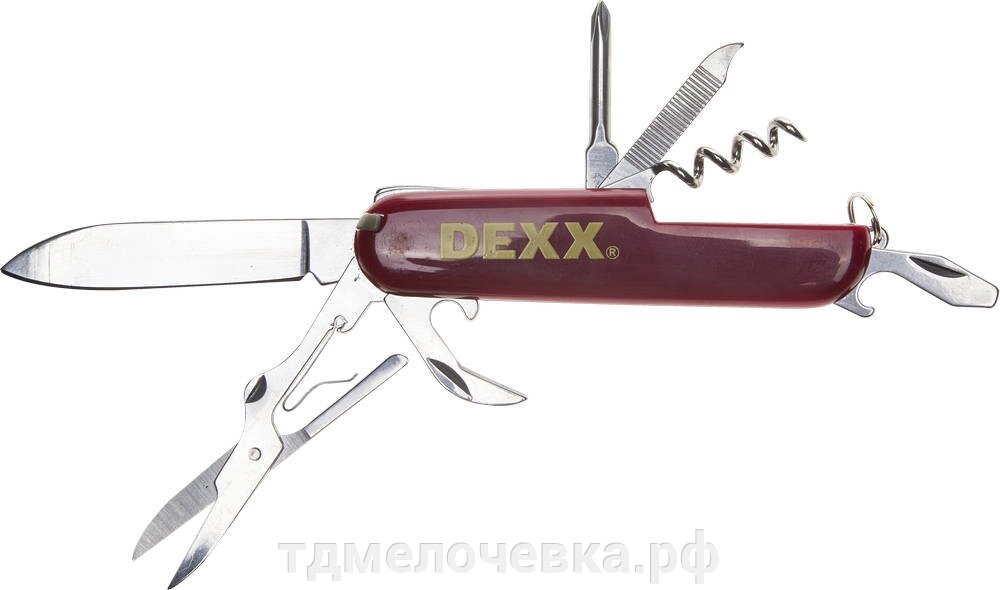 DEXX 10 функций, складной, пластиковая рукоятка, мультитул, многофункциональный нож (47645) от компании ТД МЕЛОЧевка (товары для дома от метизов до картриджей) - фото 1