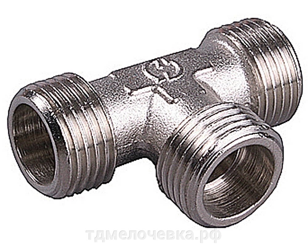 GENERAL FITTINGS наружная резьба 3/4″, никель, тройник (51051-3/4) от компании ТД МЕЛОЧевка (товары для дома от метизов до картриджей) - фото 1