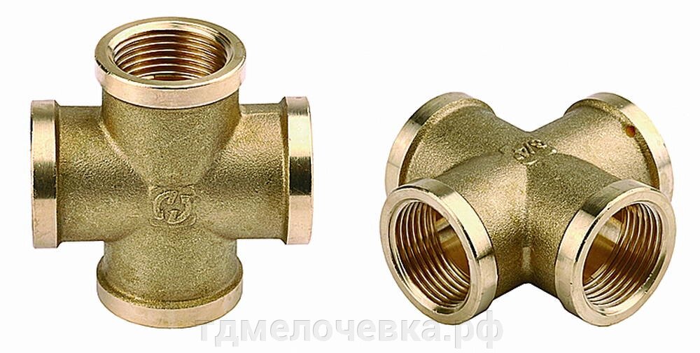 GENERAL FITTINGS внутренняя резьба 1/2″, латунь, крестовина (51049-1/2) от компании ТД МЕЛОЧевка (товары для дома от метизов до картриджей) - фото 1