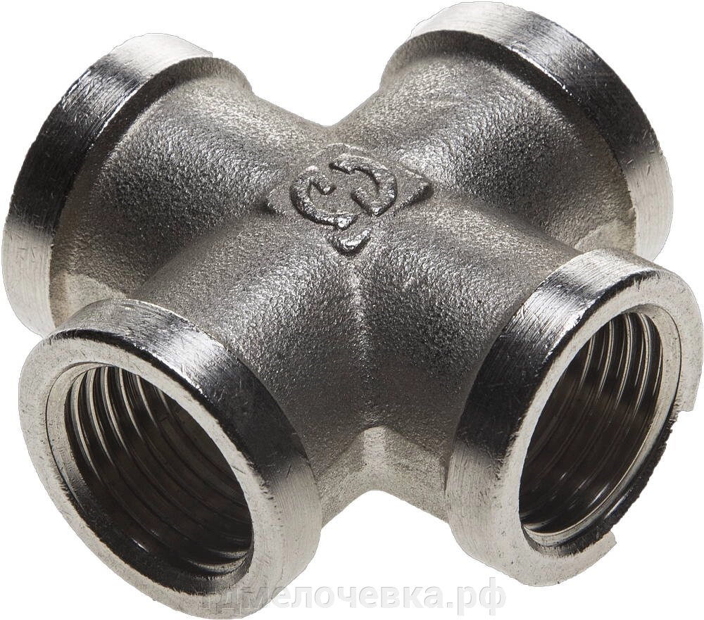 GENERAL FITTINGS внутренняя резьба 1/2″, никель, крестовина (51048-1/2) от компании ТД МЕЛОЧевка (товары для дома от метизов до картриджей) - фото 1