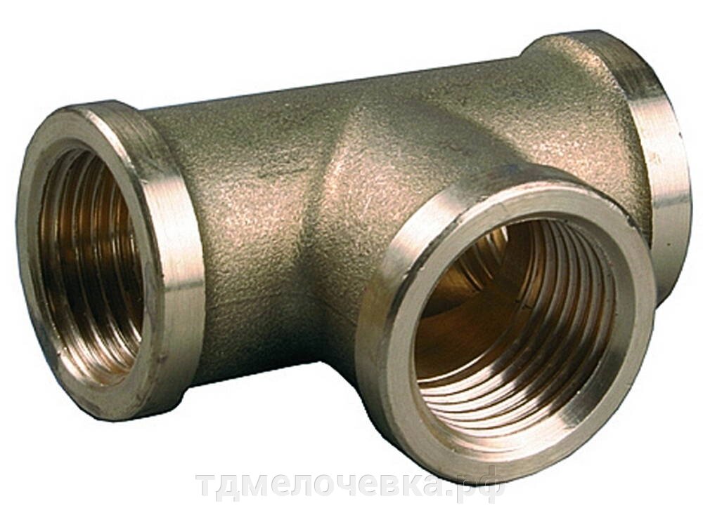 GENERAL FITTINGS внутренняя резьба 1″, латунь, тройник (51055-1) от компании ТД МЕЛОЧевка (товары для дома от метизов до картриджей) - фото 1