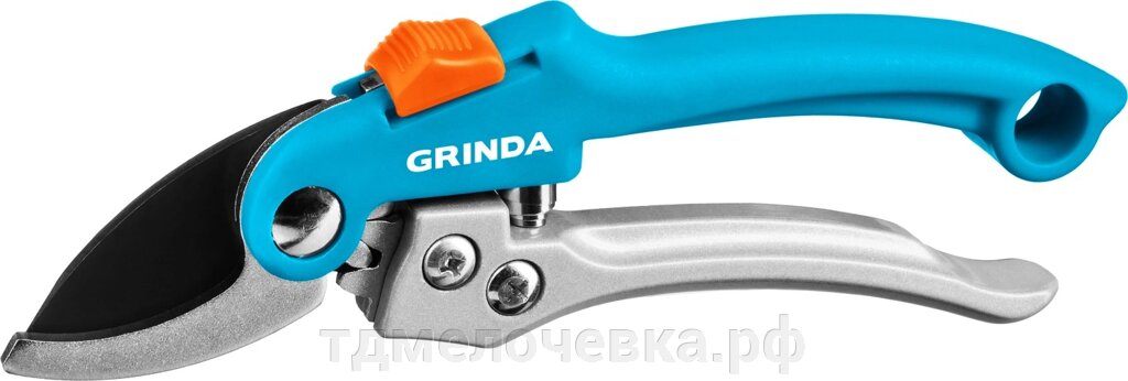 GRINDA P-51, 200 мм, закаленная сталь, шестерённая передача, двухкомпонентные рукоятки, покрытие ПВХ, плоскостной от компании ТД МЕЛОЧевка (товары для дома от метизов до картриджей) - фото 1