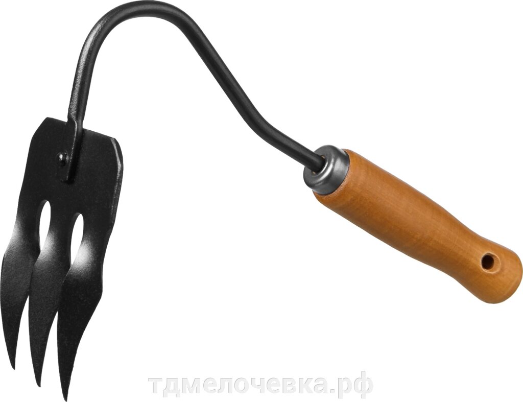 GRINDA ProLine 120х86х265 мм, 3-х зубые, деревянная ручка, грабли-рыхлитель (421514) от компании ТД МЕЛОЧевка (товары для дома от метизов до картриджей) - фото 1