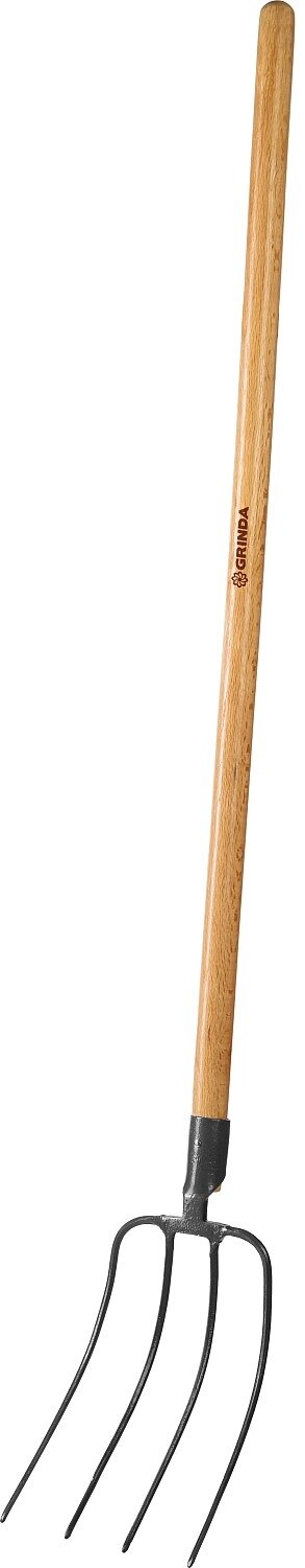 GRINDA PROLine 315x220x1500 мм, вилы для компоста с деревянным черенком от компании ТД МЕЛОЧевка (товары для дома от метизов до картриджей) - фото 1