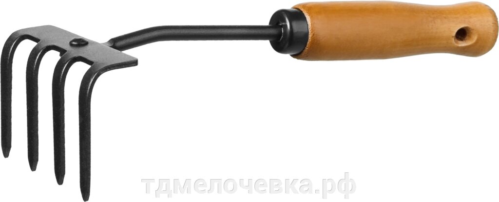 GRINDA ProLine 64х100х270 мм, 4-х зубые, деревянная ручка, садовые грабли (421515) от компании ТД МЕЛОЧевка (товары для дома от метизов до картриджей) - фото 1