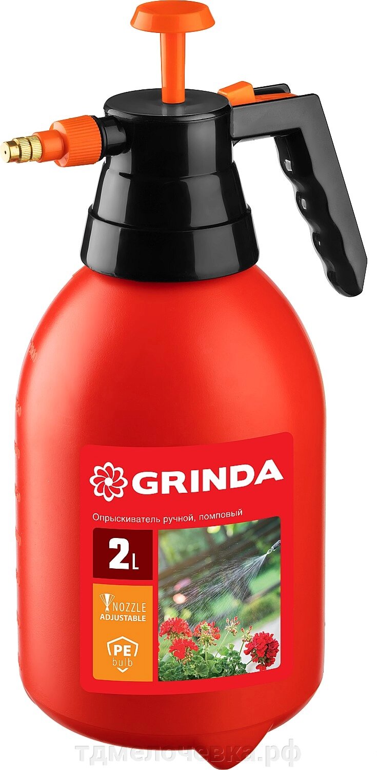 GRINDA PS-2, 2 л, ручной, колба из полиэтилена, помповый опрыскиватель (425053) от компании ТД МЕЛОЧевка (товары для дома от метизов до картриджей) - фото 1