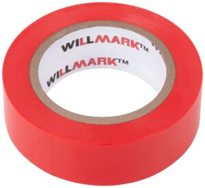 Изолента ПВХ самозатухающая WILLMARK 19 мм х 0,16 мм х 10 м ( красная )