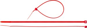 Кабельные стяжки красные КС-К1, 3.6 x 200 мм, 100 шт, нейлоновые, ЗУБР Профессионал