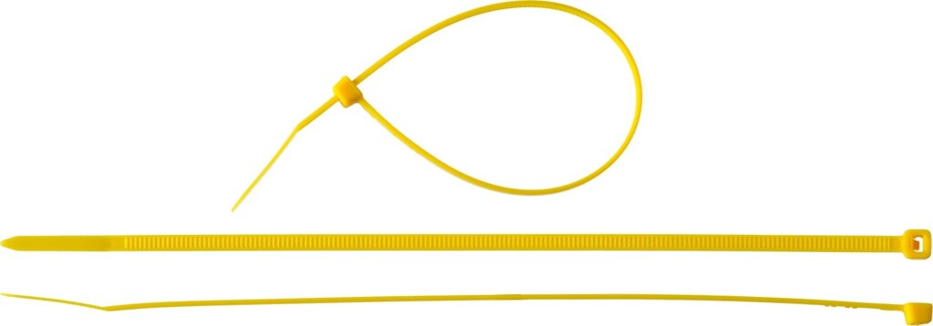 Кабельные стяжки желтые КС-Ж1, 3.6 x 200 мм, 100 шт, нейлоновые, ЗУБР Профессионал от компании ТД МЕЛОЧевка (товары для дома от метизов до картриджей) - фото 1