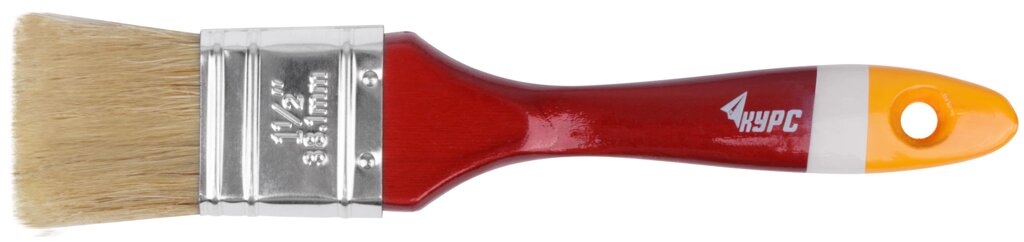 Кисть флейцевая "Мастер", натур. щетина, деревянная ручка 1,5" (38 мм) от компании ТД МЕЛОЧевка (товары для дома от метизов до картриджей) - фото 1