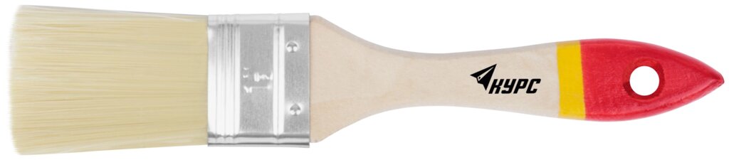 Кисть флейцевая "Модерн", иск. щетина, деревянная ручка 1,5" (38 мм) от компании ТД МЕЛОЧевка (товары для дома от метизов до картриджей) - фото 1