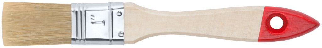 Кисть флейцевая "Оптима", натур. cветлая щетина, деревянная ручка  1" (25 мм) от компании ТД МЕЛОЧевка (товары для дома от метизов до картриджей) - фото 1