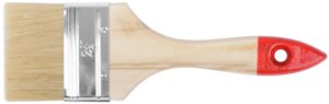 Кисть флейцевая "Стандарт", натур. светлая щетина, деревянная ручка 2,5"63 мм)