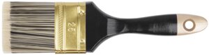 Кисть флейцевая "Стайл", искусственная черно-белая щетина, деревянная ручка 2,5"63 мм)