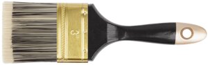 Кисть флейцевая "Стайл", искусственная черно-белая щетина, деревянная ручка 3"75 мм)