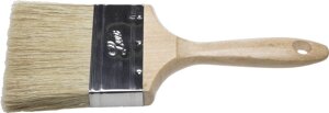 Кисть плоская STAYER ″UNIVERSAL-LUX″светлая натуральная щетина, деревянная ручка, 100мм