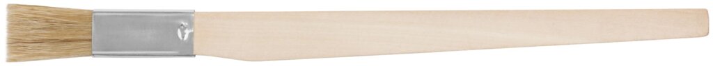 Кисть узкая, натуральная светлая щетина, деревянная ручка 20 мм от компании ТД МЕЛОЧевка (товары для дома от метизов до картриджей) - фото 1