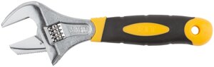 Ключ разводной «Техно», переставная губка, CrV, узкие губки, шкала, увеличенный захват, прорезиненная ручка 200 мм (40