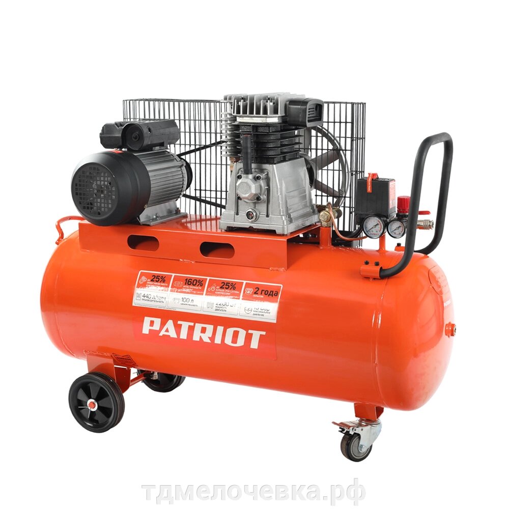 Компрессор поршневой ременной PATRIOT PTR 100-440 I от компании ТД МЕЛОЧевка (товары для дома от метизов до картриджей) - фото 1