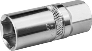 KRAFTOOL 1/2″16 мм, свечная торцовая головка с резиновой вставкой (27812-16)