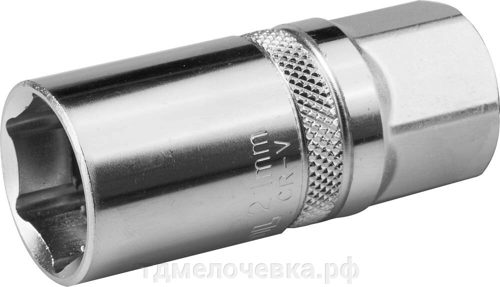 KRAFTOOL 1/2″, 21 мм, свечная торцовая головка с резиновой вставкой (27812-21) от компании ТД МЕЛОЧевка (товары для дома от метизов до картриджей) - фото 1