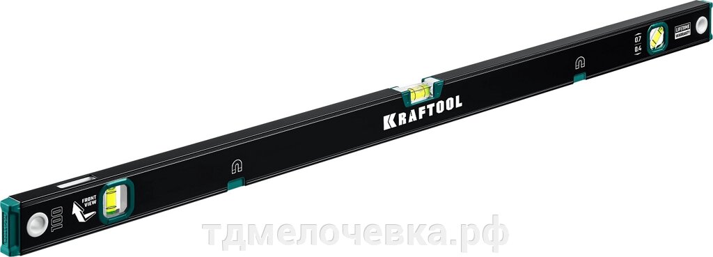 KRAFTOOL 1000 мм, усиленный профиль, с зеркальным глазком, магнитный уровень (34785-100) от компании ТД МЕЛОЧевка (товары для дома от метизов до картриджей) - фото 1