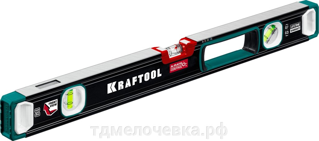 KRAFTOOL A-RATE CONTROL, 600 мм, точность 0.3 мм/м, с инновационным зеркальным глазком, сверхпрочный уровень (34986-60) от компании ТД МЕЛОЧевка (товары для дома от метизов до картриджей) - фото 1