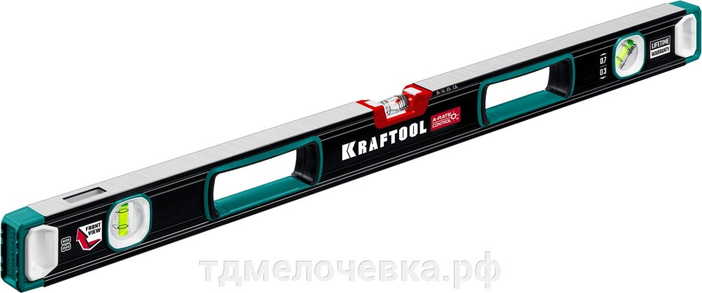 KRAFTOOL A-RATE CONTROL, 800 мм, точность 0.3 мм/м, с инновационным зеркальным глазком, сверхпрочный уровень (34986-80) от компании ТД МЕЛОЧевка (товары для дома от метизов до картриджей) - фото 1