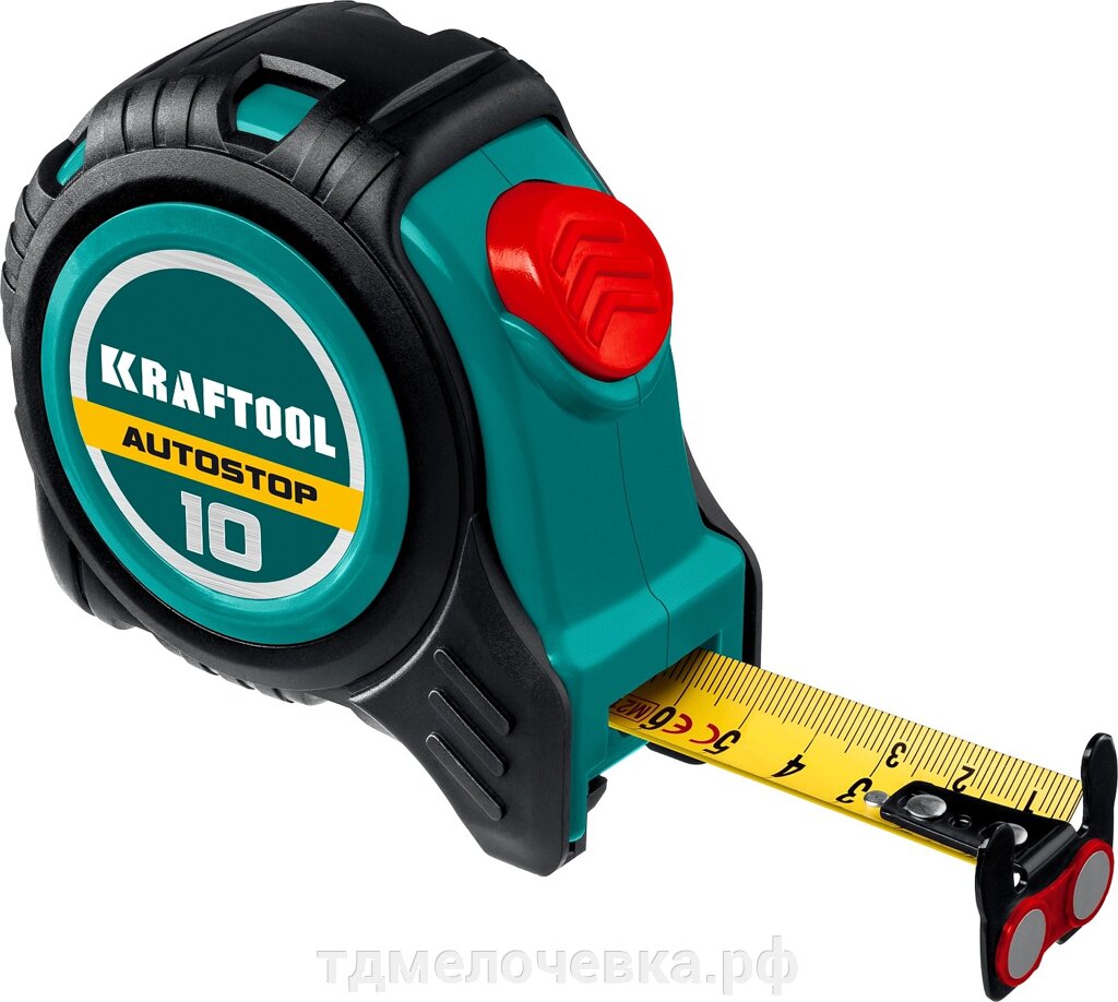 KRAFTOOL AutoStop, 10 м х 25 мм, рулетка с автостопом (3412-10-25) от компании ТД МЕЛОЧевка (товары для дома от метизов до картриджей) - фото 1