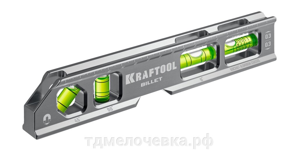 KRAFTOOL BILLET, 8 в 1, 20 см, точность 0.3 мм/м, 4 глазка, брусковый магнитный уровень (34790) от компании ТД МЕЛОЧевка (товары для дома от метизов до картриджей) - фото 1