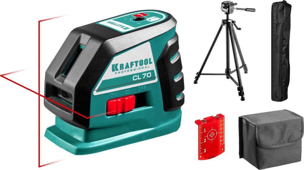 KRAFTOOL CL-70 #3 нивелир лазерный, 20м/70м, IP54, точн. +/-0,2 мм/м, штатив, питание 4хАА, в коробке от компании ТД МЕЛОЧевка (товары для дома от метизов до картриджей) - фото 1