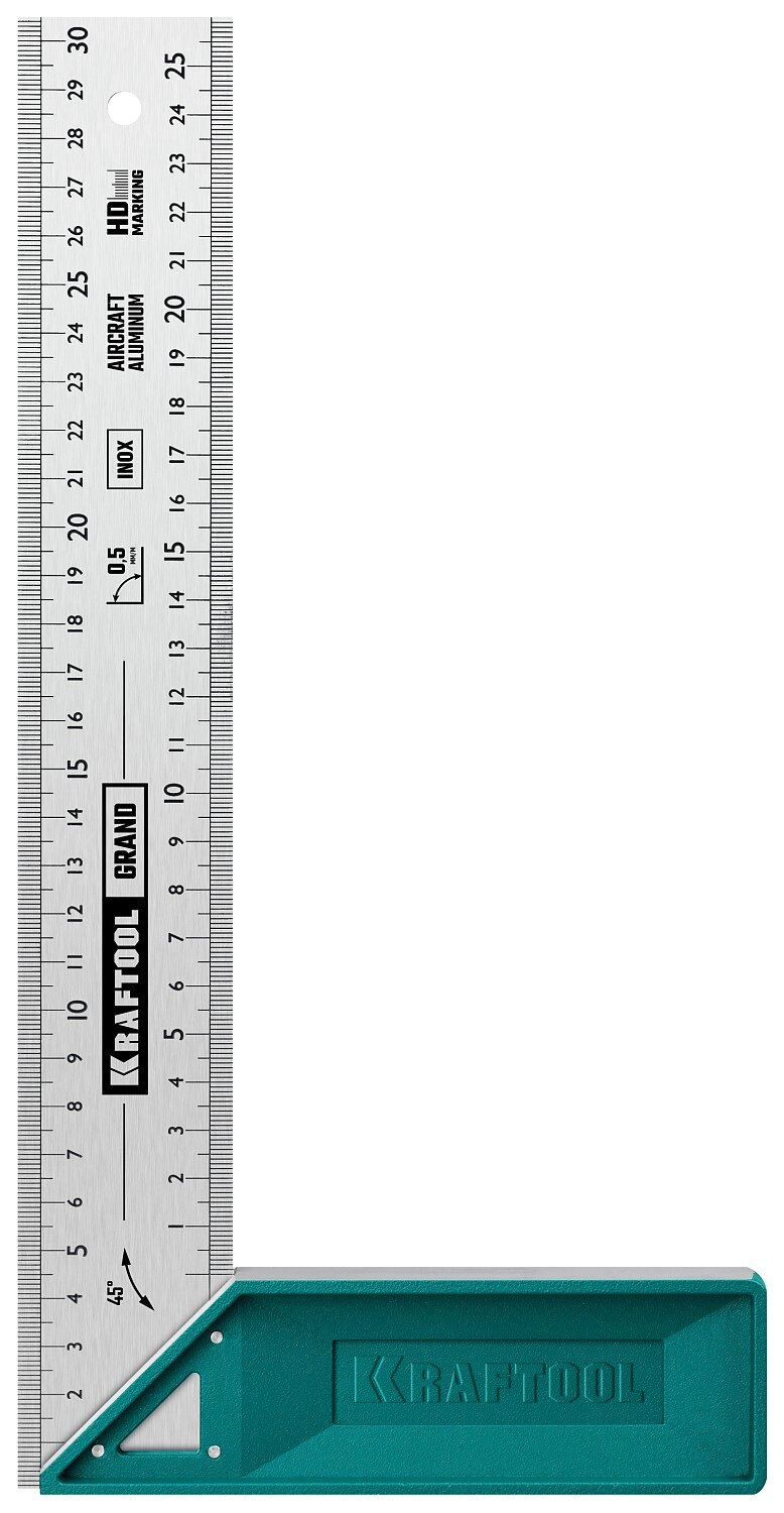 Kraftool GRAND 300 мм высокоточный столярный угольник от компании ТД МЕЛОЧевка (товары для дома от метизов до картриджей) - фото 1